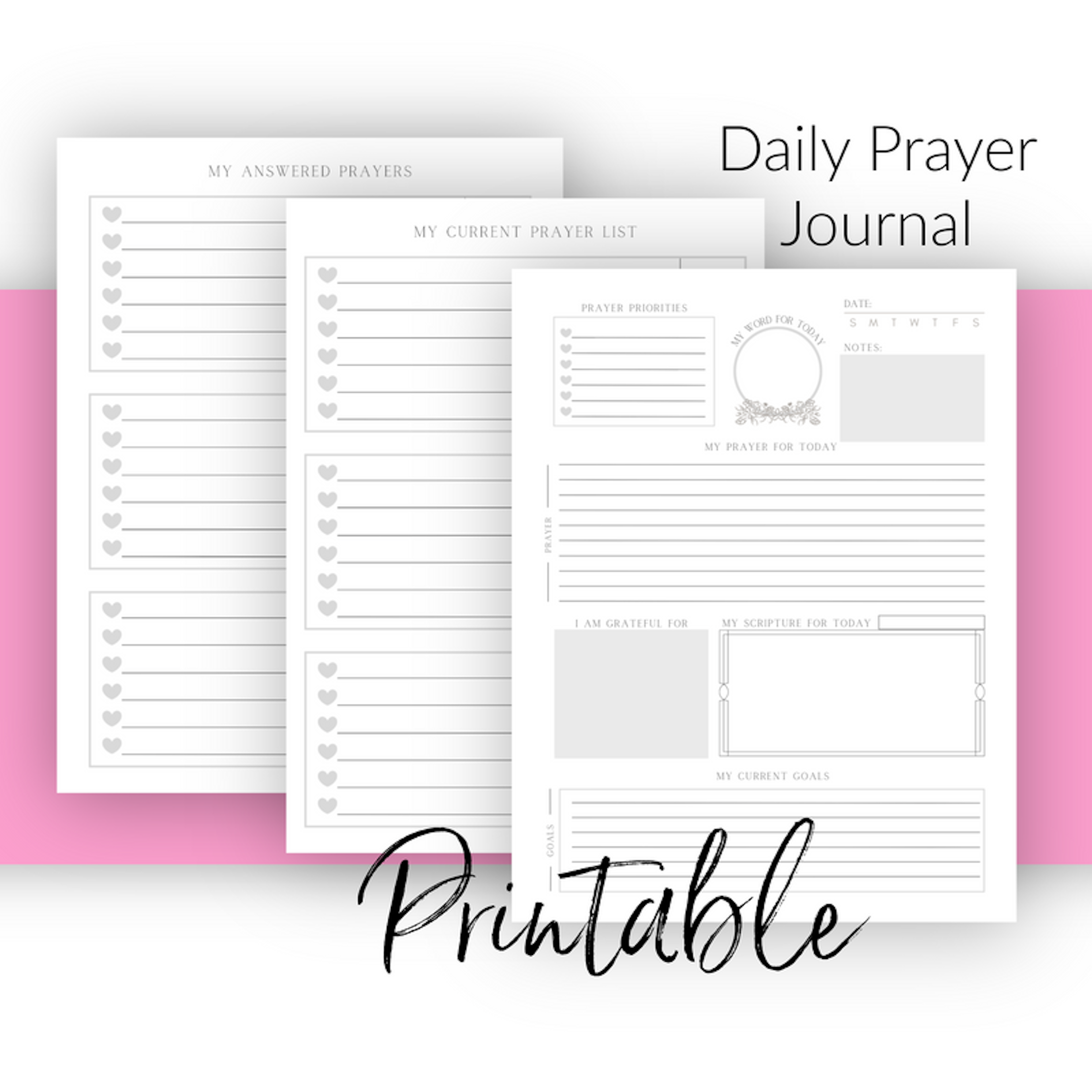 Prayer and Scripture Writing Template